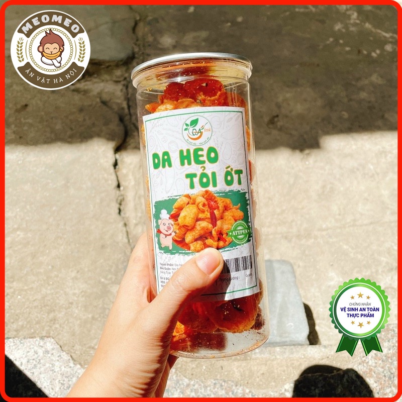 Da heo tỏi ớt 160g MEOMEO đồ ăn vặt Hà Nội vừa ngon vừa rẻ, tốt cho sức khỏe, ít béo | BigBuy360 - bigbuy360.vn