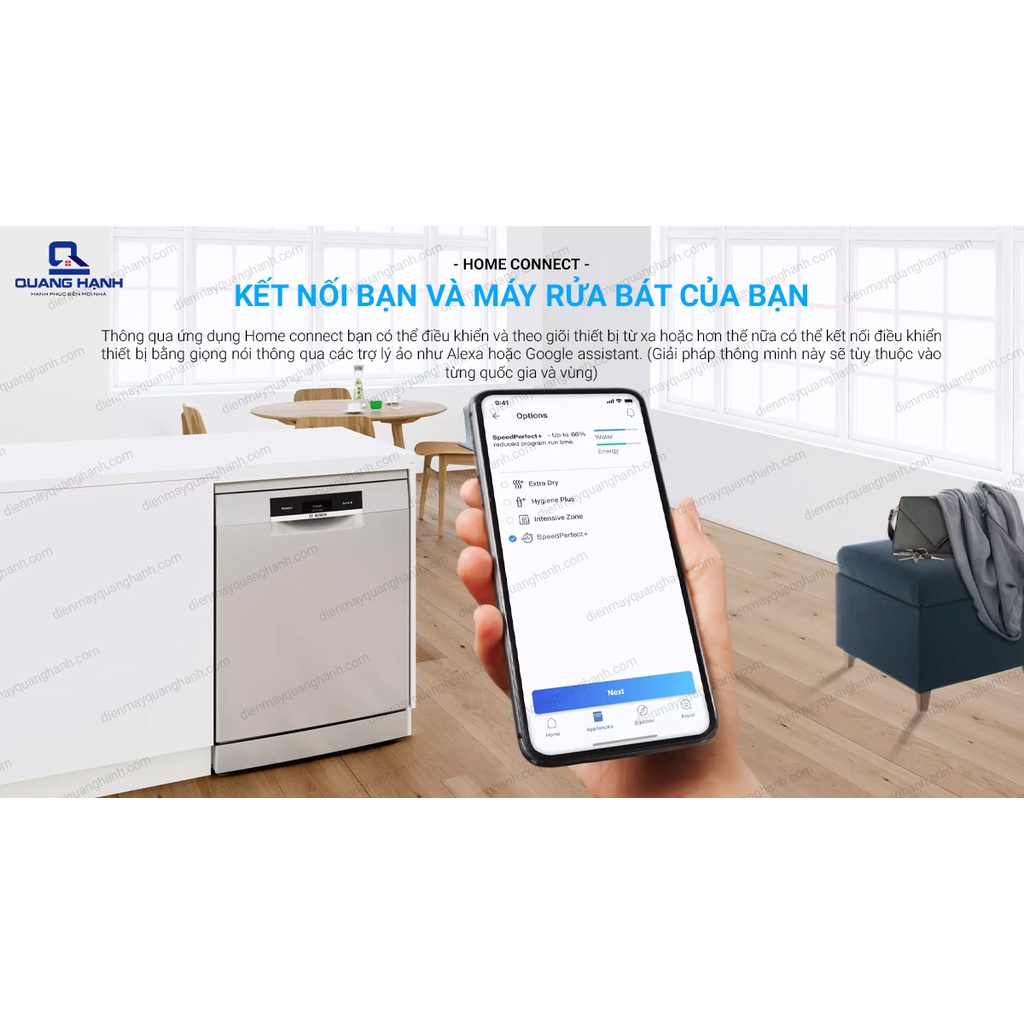 Máy rửa bát Bosch 14 bộ Serie 8 SMS8YCI01E | Bảo hành 3 năm chính hãng