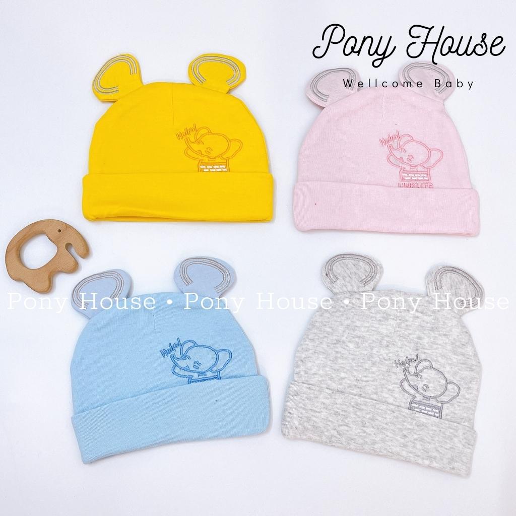 Mũ Nỉ Cotton 2 Lớp Thu Đông Dày Dặn Cho Bé Trai, Bé Gái Từ 3-6 Tháng