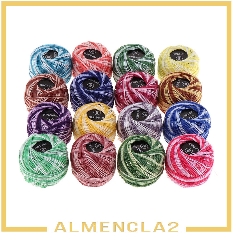 [ALMENCLA2] 16pcs Mixed Colour Cross Stitch Line Embroidery Cotton Thread Floss / Skeins