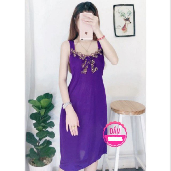 Đầm ngủ thun lạnh (dưới 65 ký mặc vừa)