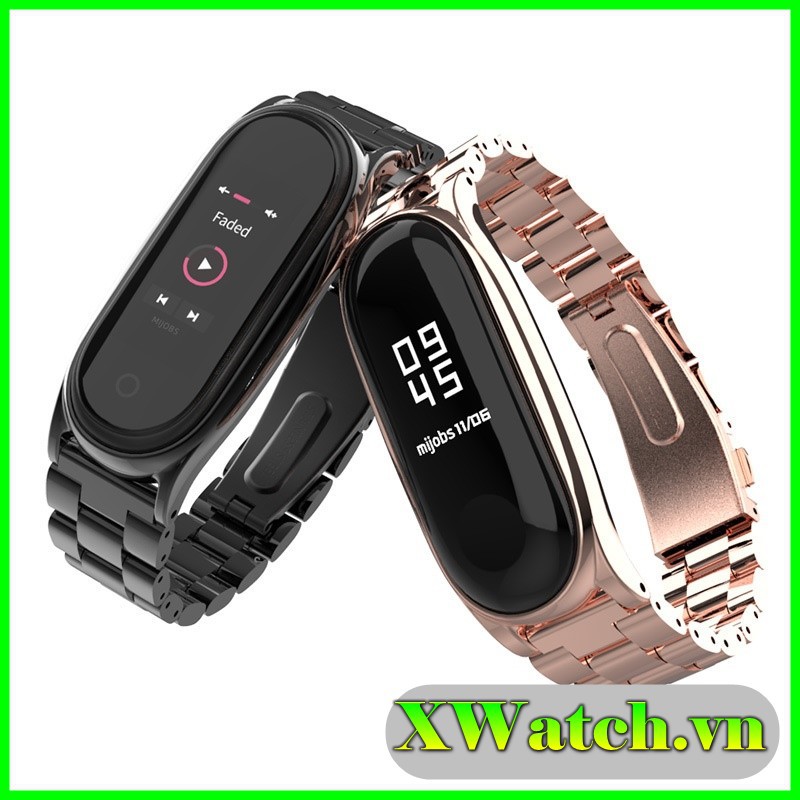 Dây đeo kim loại mắt to GT Xioami Mi band 5 Miband 6 chính hãng Mijobs