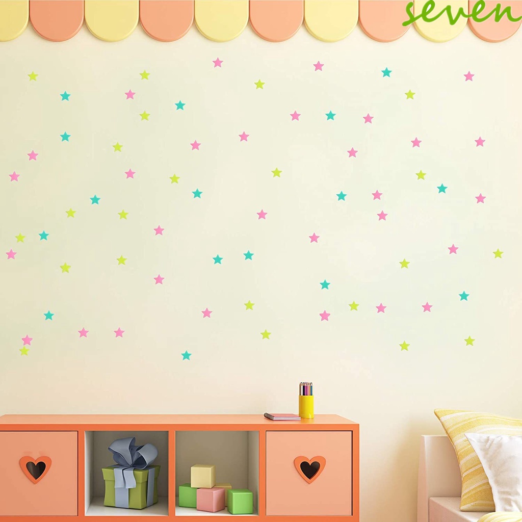 1 Bộ 100 Hình Dán Ngôi Sao Sáng Thời Trang Dán Tường Trang Trí Nội Thất Phát Sáng Dán Tường Trang Trí Nội Thất