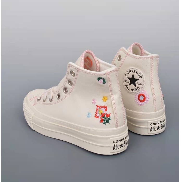 Giày Converse Đế Dày Nâng Chiều Cao Thêu Họa Tiết Hoa Nhỏ Phong Cách Hàn Quốc Thời Trang Cho Nữ-1368