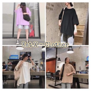 Áo Thun Nữ❤️FREESHIP❤️ Áo thun tay lỡ dáng rộng dưới 75kg xẻ tà siêu hot