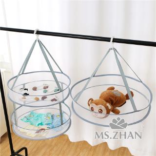 Giỏ Lưới Phơi Quần Áo Hai Lớp Chống Gió Có Thể Gấp Gọn Tiện Lợi