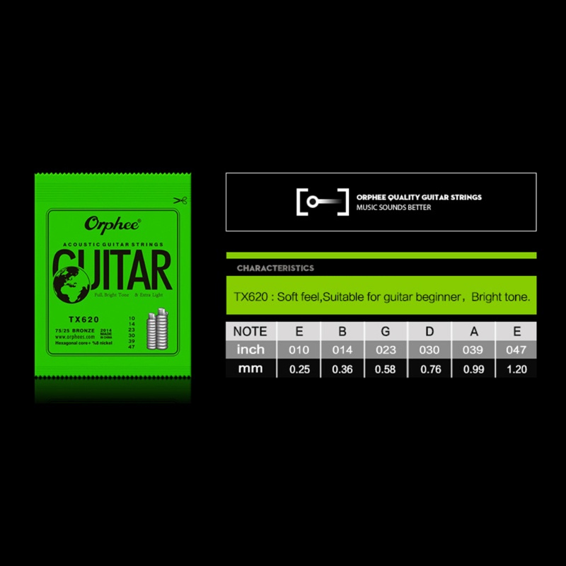 Dây Đàn Guitar Bằng Đồng TX620 (010-047)