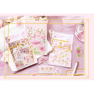 Hình dán trang trí sticker chủ đề hoa anh đào STK046
