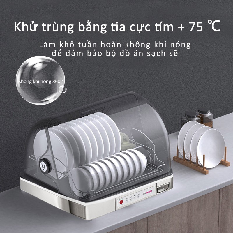 Tủ đựng bát tủ khử trùng đĩa khử trùng bằng tia UV giúp diệt 99,9% vi khuẩn - Giá úp bát có nắp đậy chống bụi