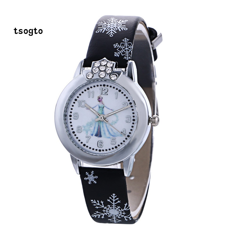 Đồng Hồ Đeo Tay Cho Bé, Mặt Tròn In Hình Công Chúa Băng Giá | BigBuy360 - bigbuy360.vn