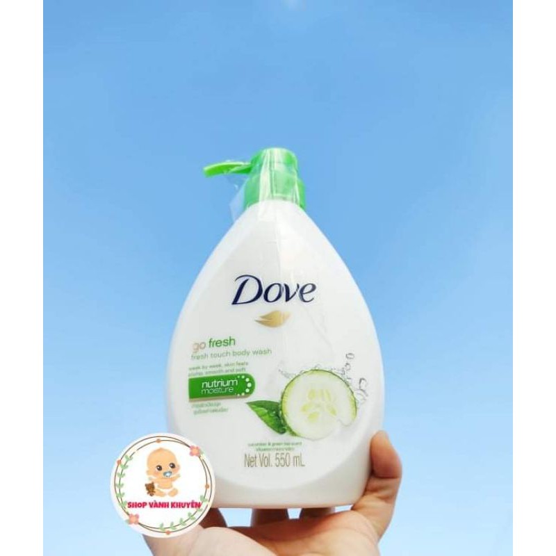 Sữa tắm dưỡng ẩm Dove Hương Dưa Leo và Trà Xanh -Hương Lựu Đỏ và Chanh 550ml