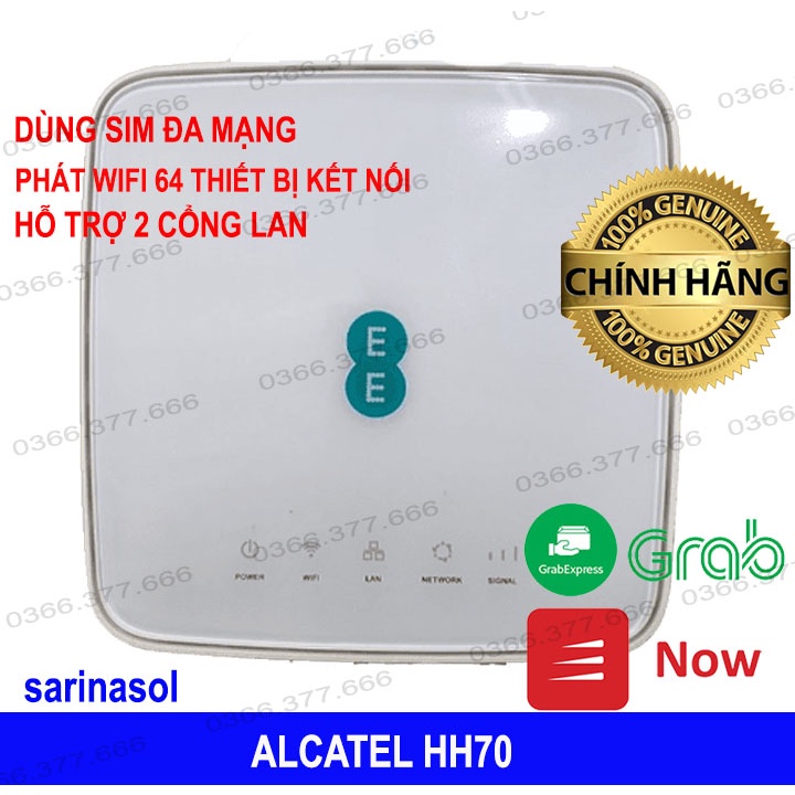 Bộ Phát Wifi 4G Alcatel HH70 - Tốc độ 4G 300Mbps - Có 2 Cổng LAN thumbnail