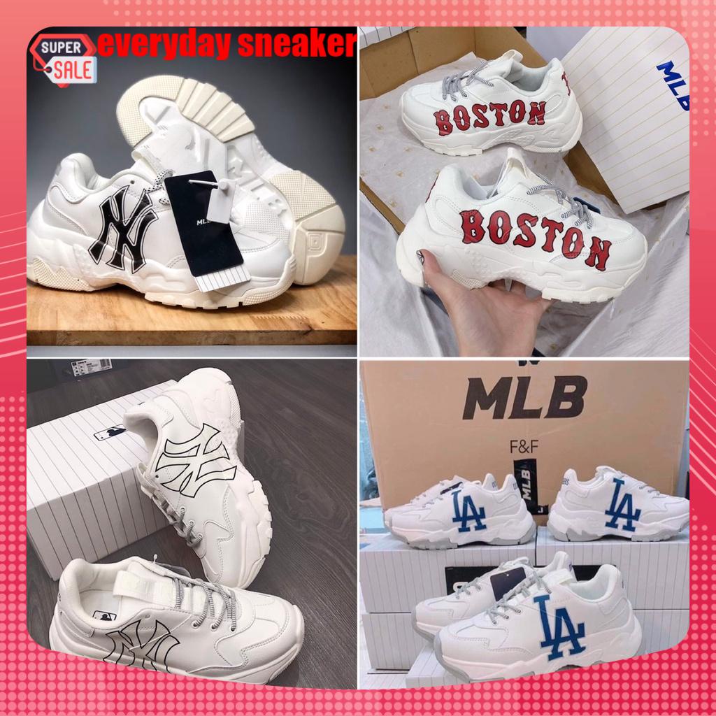 ⚡𝘽𝙖́𝙣 𝙂𝙞𝙖́ 𝙂𝙤̂́𝙘⚡ GIày Thể Thao Đế Độn nam nữ Giày Sneaker MLB Ny chữ vàng, chữ đen và Boston chữ đỏ mới nhất full box