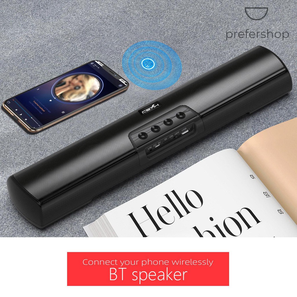 Loa không dây Bluetooth 5.0 20W âm thanh nổi 3D với Mic AUX Thẻ TF cho TV Latop PC điện thoại