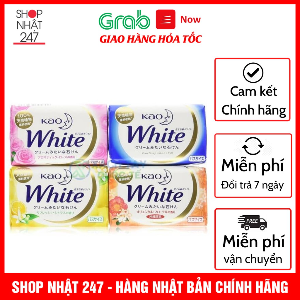 Xà phòng xà bông tắm Kao white 130g nội địa Nhật Bản