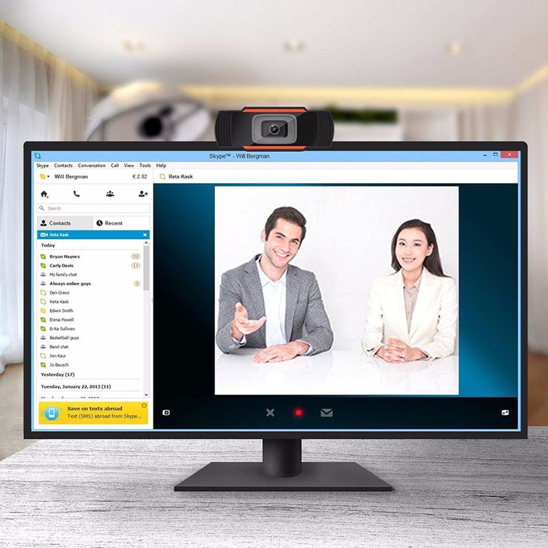 Webcam máy tính chuyên dụng cho Livestream, Học và Làm việc Online siêu rõ nét HD 720P Chuông cửa không dây miễn phí