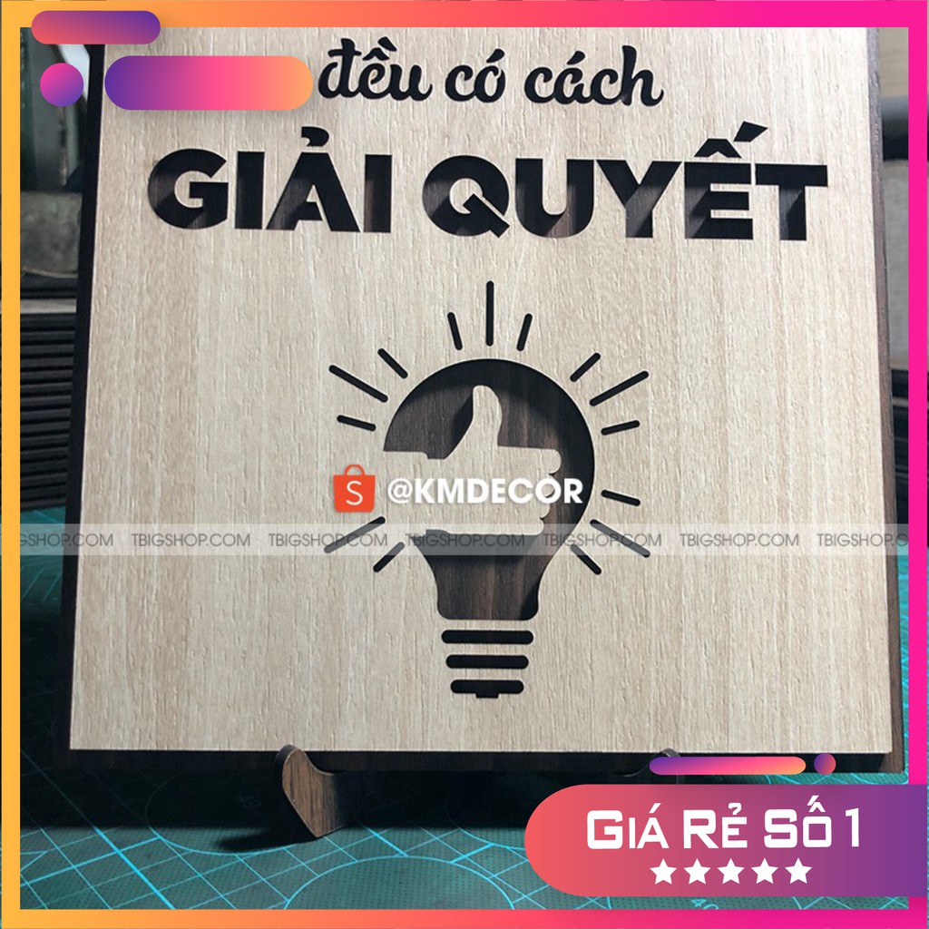 [Tranh danh ngôn đẹp nhất] Tranh gỗ tạo động lực treo tường - mọi vấn đề đều có cách giải quyết