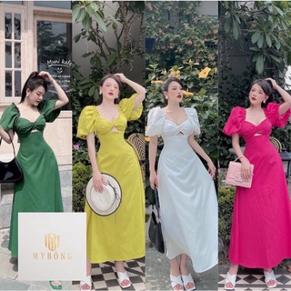Váy, Đầm soắn ngực tay bồng dáng maxi dài chính chủ My Bong
