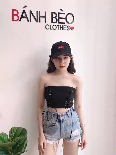 Áo ống xỏ dây gân sang chảnh | BigBuy360 - bigbuy360.vn