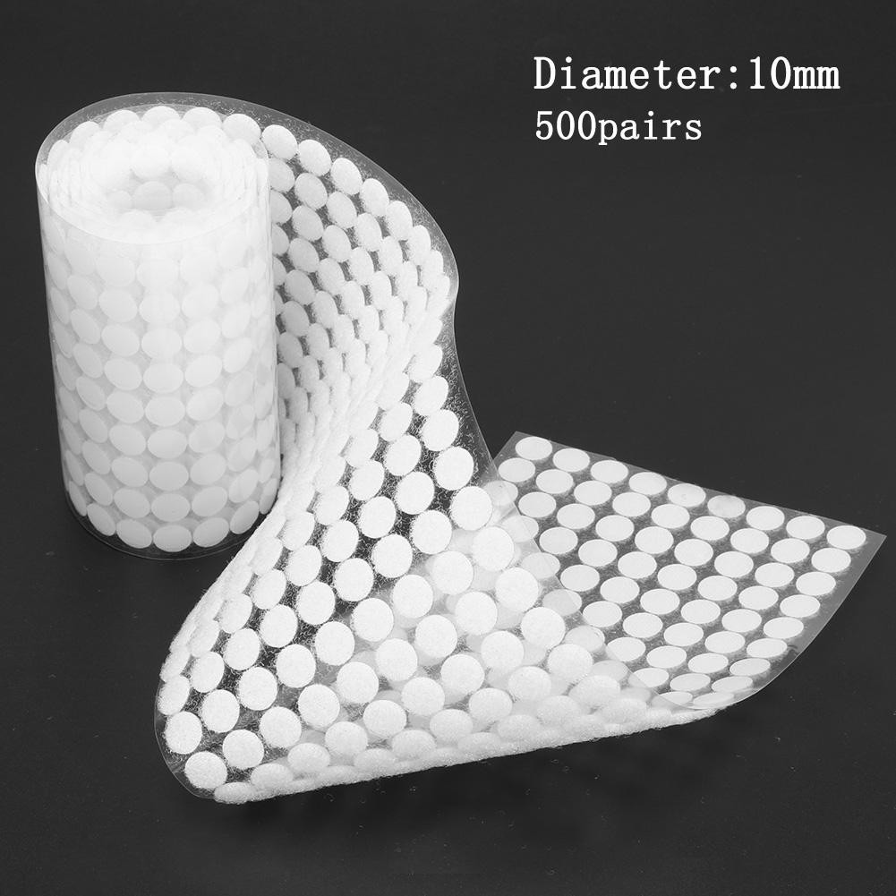 Cuộn 500 cặp miếng dán hình tròn màu trắng 10 mm 15mm 20 mm đa năng