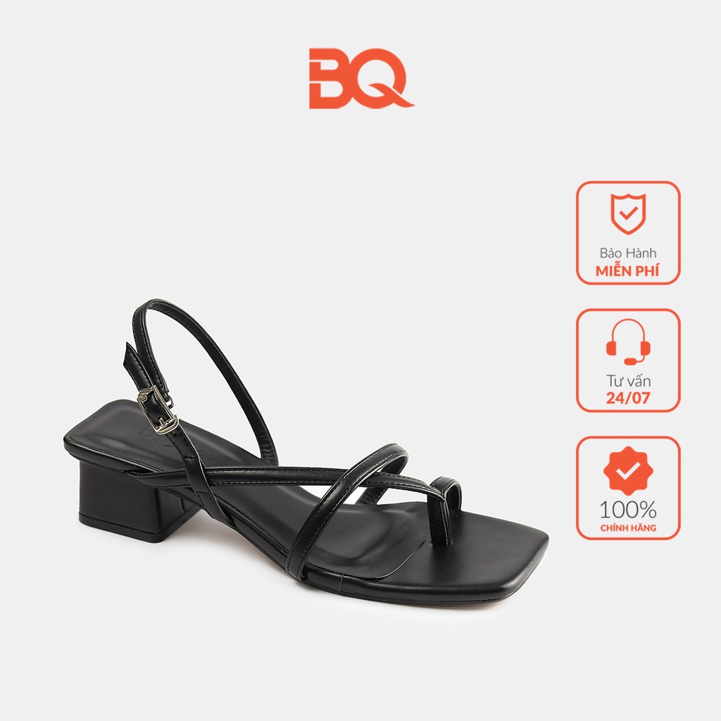 Giày sandal cao gót nữ 3p xỏ ngón quai mảnh đẹp BQ Gi H167
