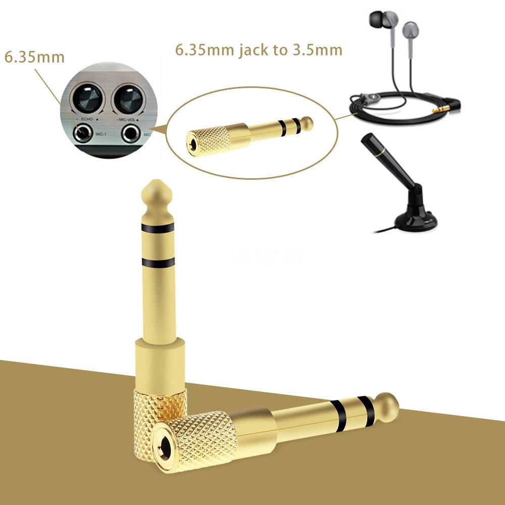 Cặp 2 đầu chuyển đổi âm thanh cắm 6.35mm ra cổng cắm 3.5mm