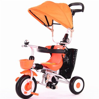 xe đạp trẻ em xe đẩy 3 bánh có cán xoay có ô che xe tập cho bé 1 đến 6 tuổi xe đẩy kiểu mới