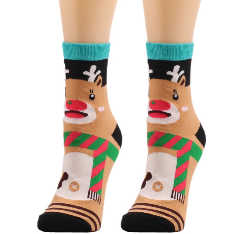 Youyo Đôi Vớ Unisex Họa Tiết Giáng Sinh / Người Tuyết / Tuần Lộc Hoạt Hình