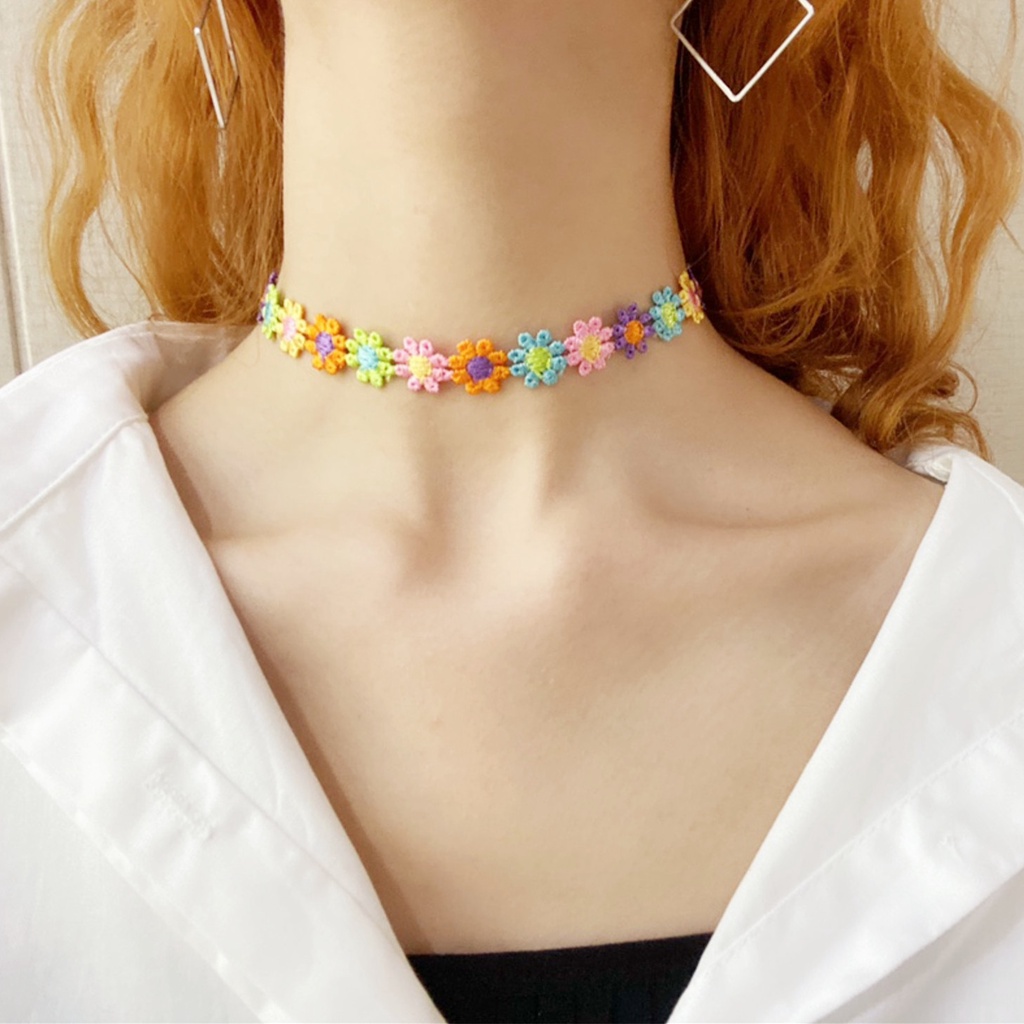 Vòng Cổ Choker Ren Hoa Thủ Công Thời Trang Xuân Hè Hàn Quốc Cho Nữ