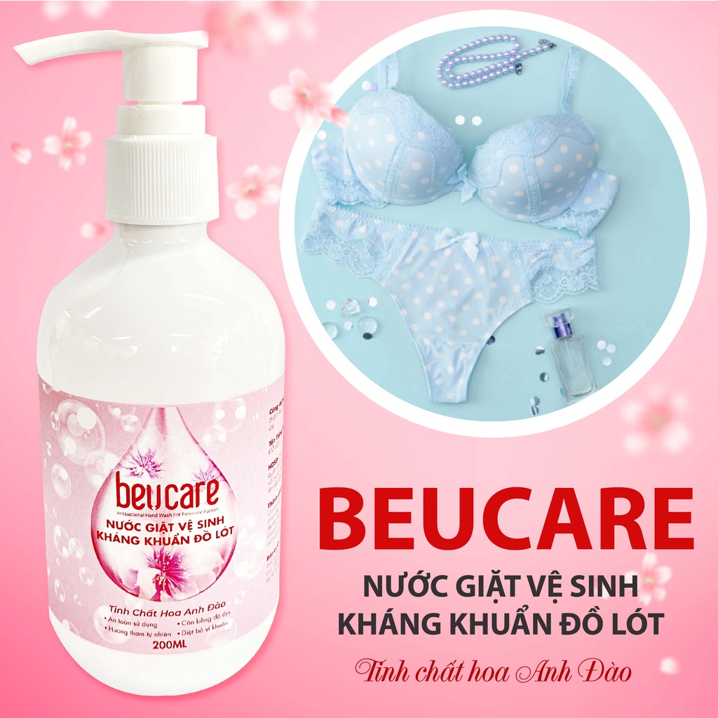 Combo 2 dung dịch vệ sinh phụ nữ và nước giặt đồ lót chuyên dụng BeUcare 200ml