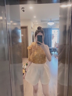 Set chấm bi nơ lệch