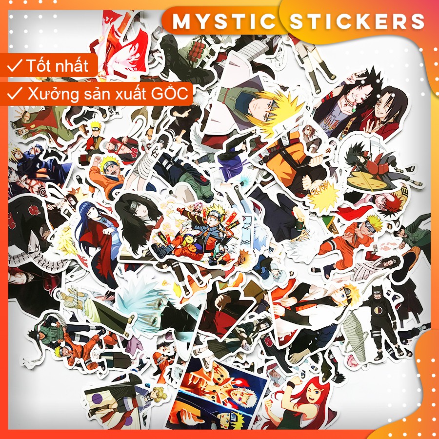 [NARUTO] 102 Sticker chống nước/ trang trí,dán xe laptop mũ bảo hiểm vali...