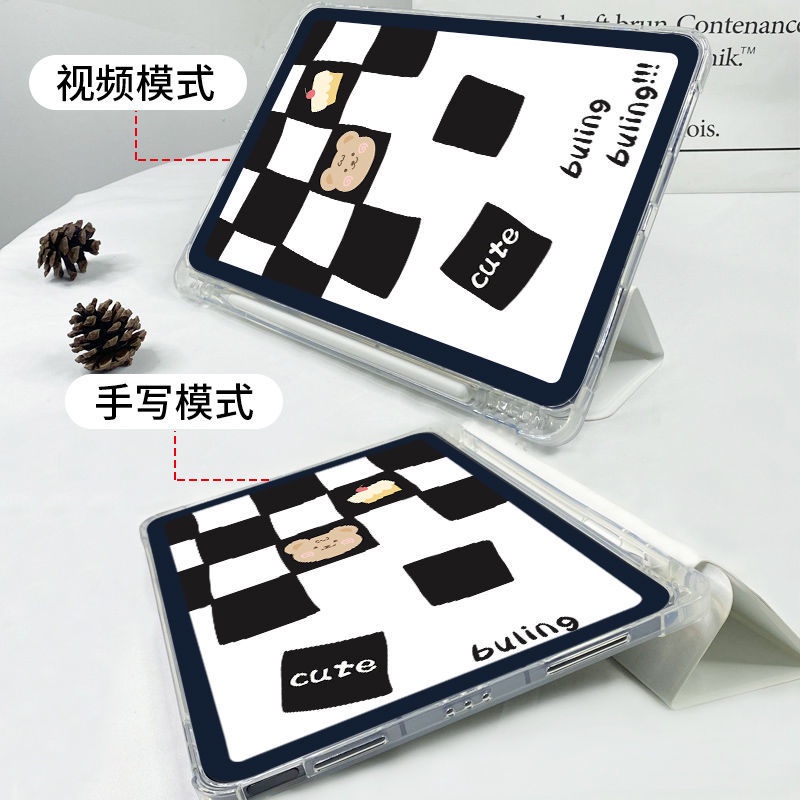 Ốp Máy Tính Bảng Chống Sốc Hình Động Vật Dễ Thương Có Ngăn Đựng Bút Cho Ipad Mini 6 12.9 Inch Air 4/5 10.9'' 5/6th Gen Pro 11'' 12.9'' 2018 2020 2021