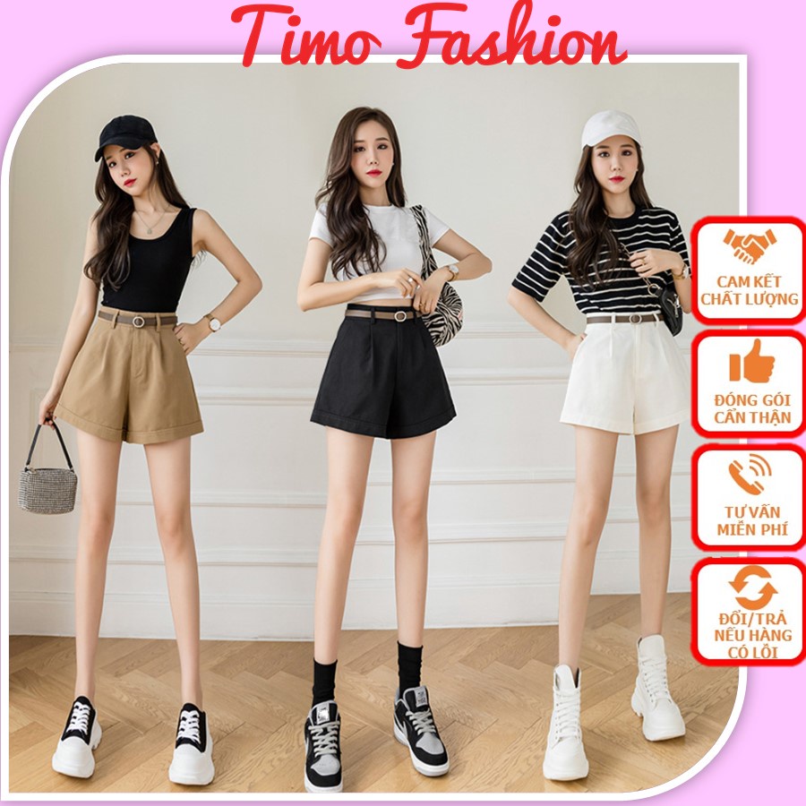 Quần đùi nữ gập gấu, quần short nữ ống rộng đẹp siêu hot, thời trang mùa hè năng động thoáng mát, TF010