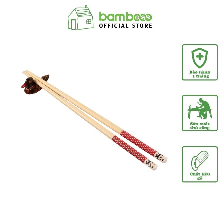 Đũa ăn tre đa năng họa tiết gấu BAMBOOO ECO thân thiện môi trường