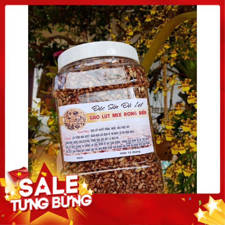 Gạo Lứt Sấy Rong Biển, Sấy Giòn Ăn Liền Hàng Chất Lượng Cao 500g- Chay Mặn Đều Dùng Được