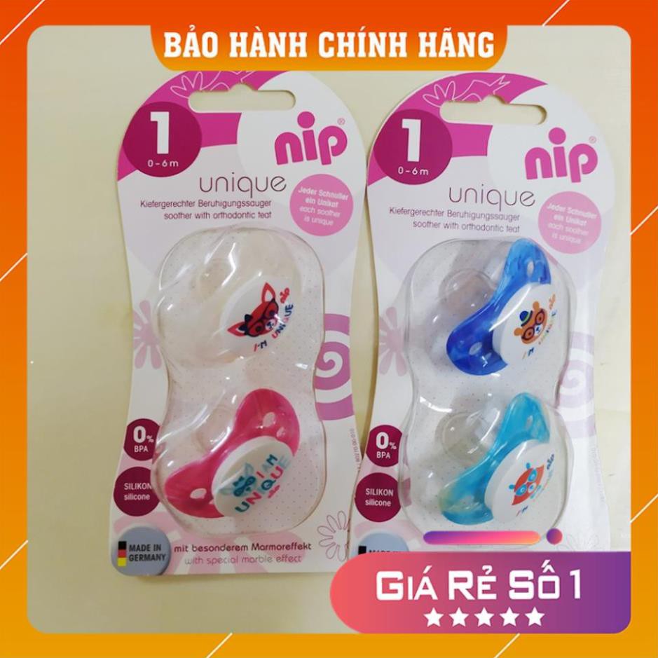 Ti ngậm chỉnh nha VÂN ĐÁ Nip Unique chống hô an toàn cho bé (không quai)