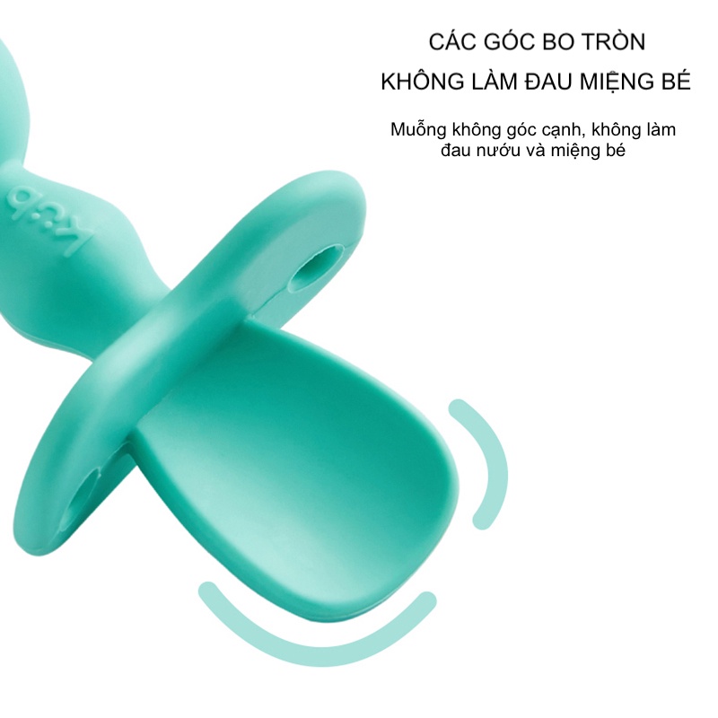 Muỗng Nĩa Tập Ăn Dặm Bằng Silicon Mềm Đặc Biệt Cho Bé Có Thể Khử Trùng Nhiệt Độ Cao