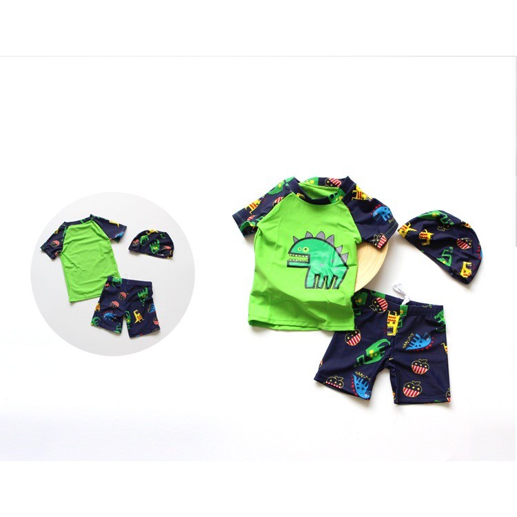 Đồ bơi cho bé trai hình khủng long tặng kèm nón_BT01