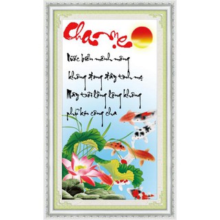 Tranh Thêu Chữ Thập 3D Nước Biển Mênh Mông Không Đong Đầy Tình Mẹ 222664 (KHÁCH TỰ THÊU) KT:43X72CM