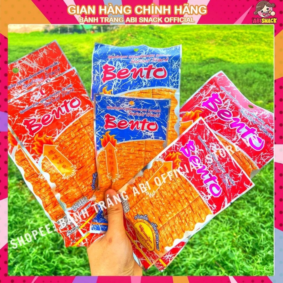 Khô Mực Bento cay Thái Lan Tẩm Vị 3 màu Xanh-Đỏ-Cam gói nhỏ 5g và gói lớn 20g