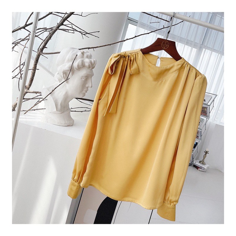 G03 Áo kiểu công sở nữ CÓ BIGSIZE 75KG, đi chơi cũng đẹp phối nơ xinh nữ tính - hợp thời trang dễ phối đồ - GEM Fashion