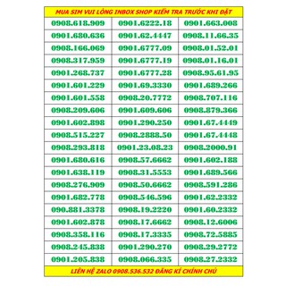 Sim số đẹp dể nhớ 0901 - 0908 - sim trả trước