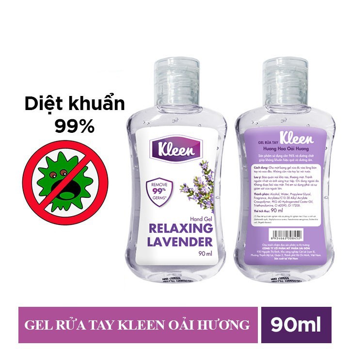 Gel Rửa Tay Khô Kleen 90ml Hương Oải Hương | BigBuy360 - bigbuy360.vn