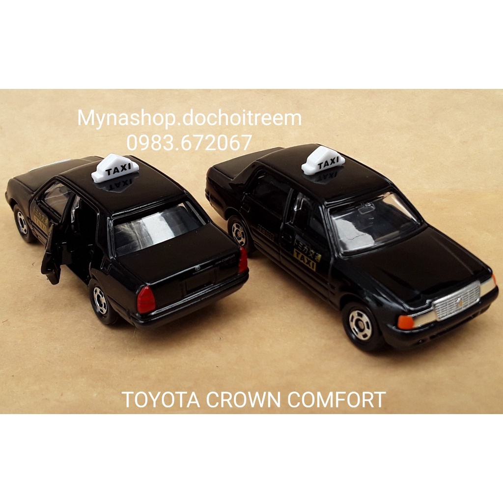 Đồ chơi mô hình tĩnh xe tomica không hộp, Toyota Crown Comfort, Taxi Hồng Kông.