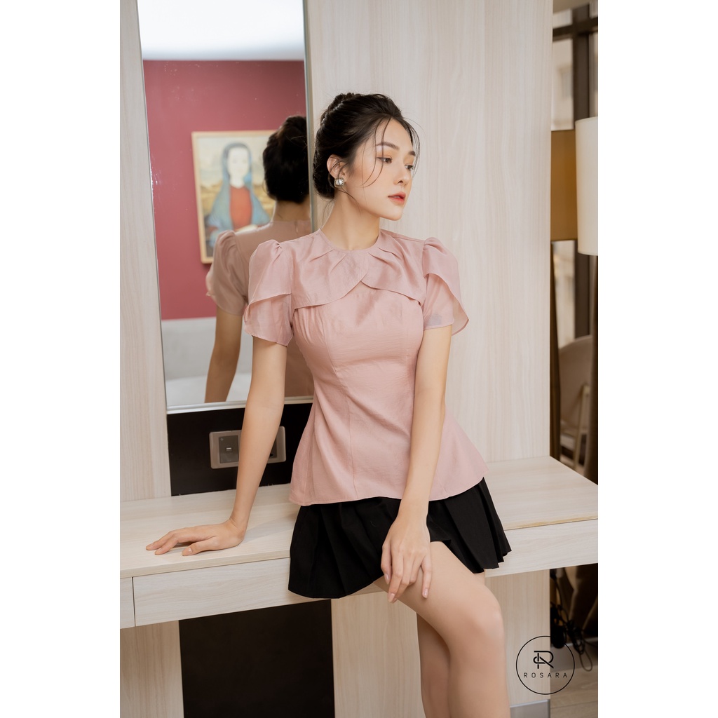 Áo sơ mi thời trang nữ bèo ngực cách điệu Rosara G22 | BigBuy360 - bigbuy360.vn