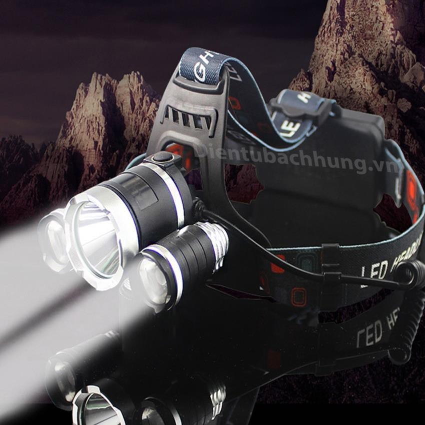 Đèn Pin Đội Đầu Siêu Sáng HIGH POWER HEADLAMP T6 Chính Hãng