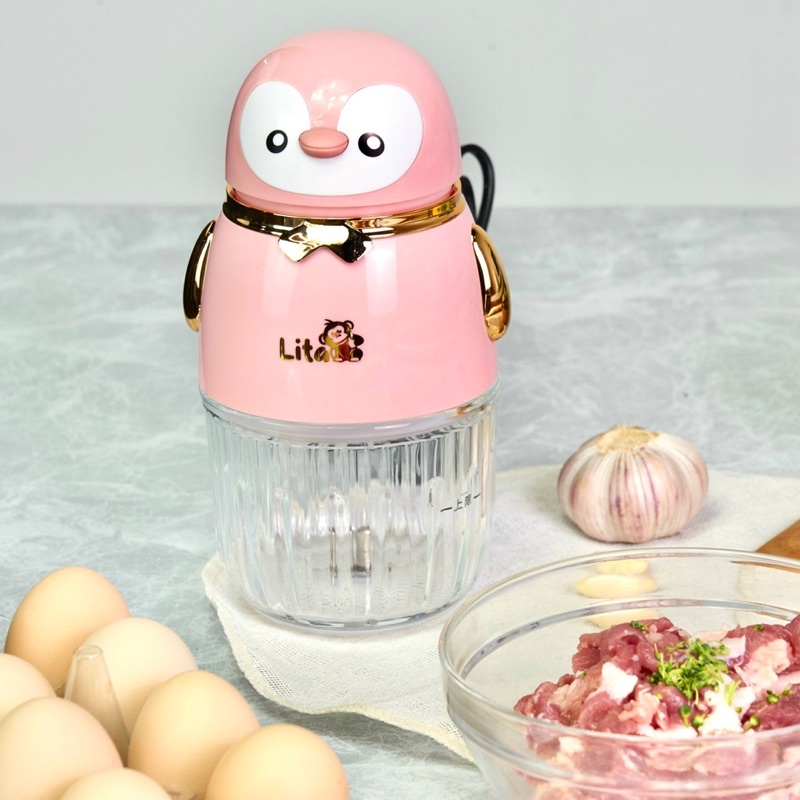 Máy xay ăn dặm đa năng Lita Chim Cánh Cụt 8 Lưỡi Cối Thuỷ Tinh