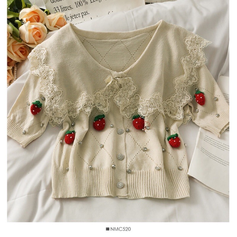 Order áo croptop len dâu Tây Hàng Quảng Châu Dày Mịn