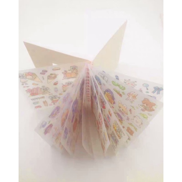 Sổ lò xo sticker 10 trang (có thể dùng làm sổ lưu trữ), size 11cm